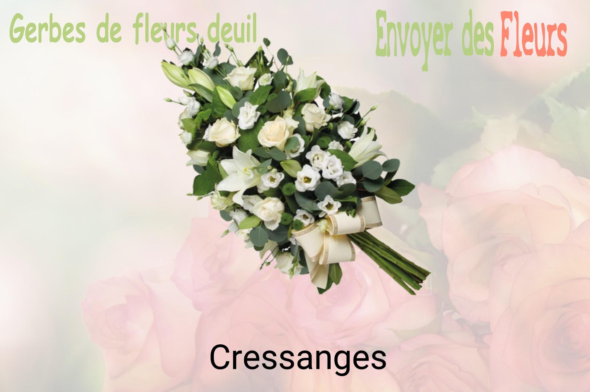 Gerbe de fleurs de deuil livrée à Cressanges